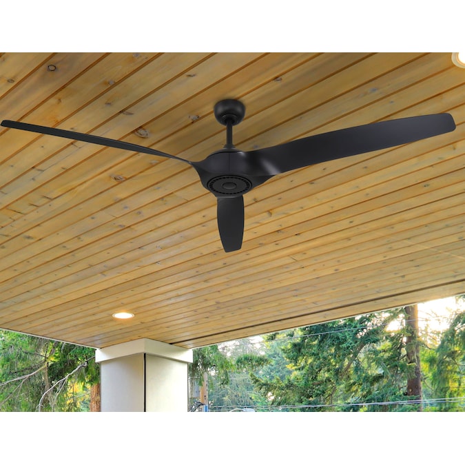 Harbor Breeze Milroy 60-in Matte black Indoor/Outdoor Ceiling Fan and Remote (3-Blade)
