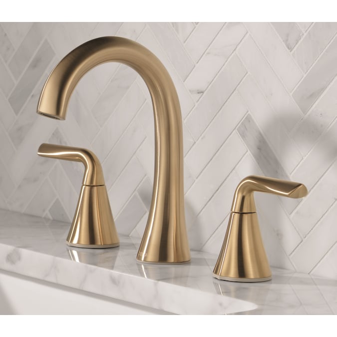 Delta Eldren Champagne Bronze Widespread 2-Handle WaterSense Bathroom Sink Faucet with Drain
