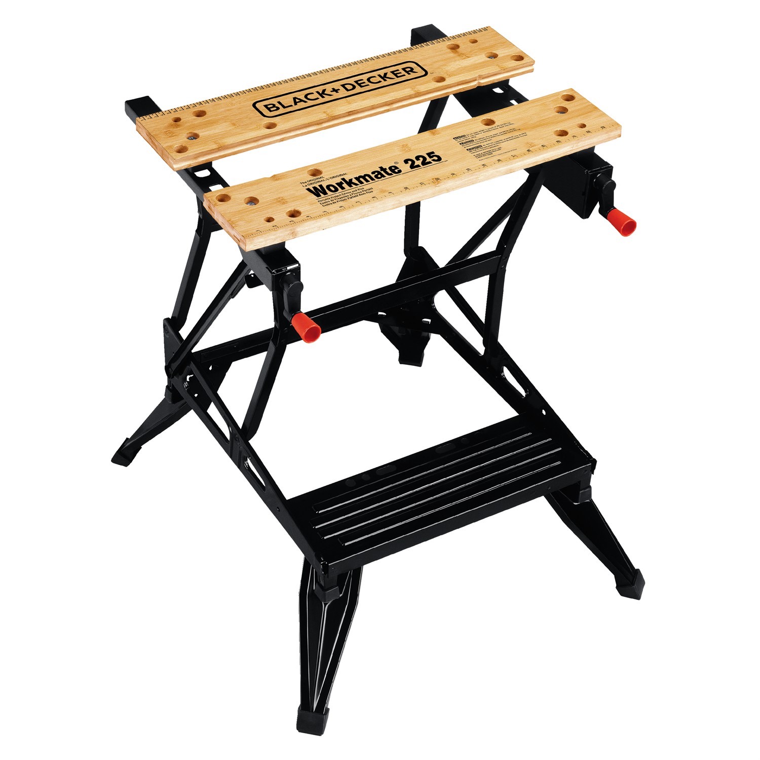 24-in L x 30.125-in H Black/orange/wood Wood Portable Work Bench