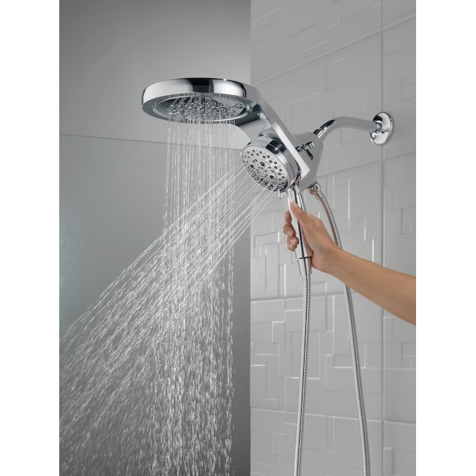 Delta HydroRain H2Okinetic Lumicoat Chrome 7.875-in Round Dual/Combo Rain Shower Head 2.5-GPM (9.5-LPM) - Image 2