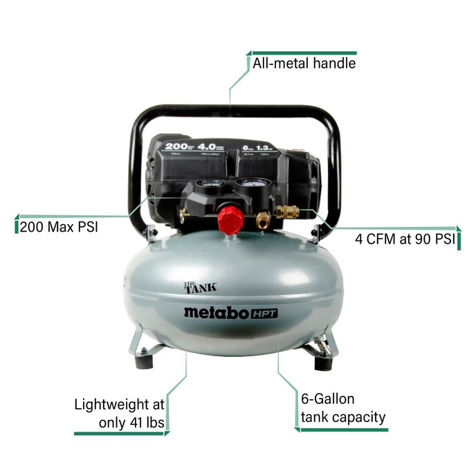 Metabo HPT The Tank 6-Gallon Portable Electric 200 PSI Pancake Air Compressor - Image 9