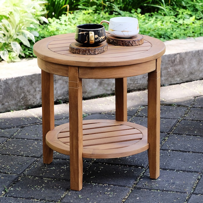 Cambridge Casual Heaton Round Outdoor End Table 18-in W x 18-in L