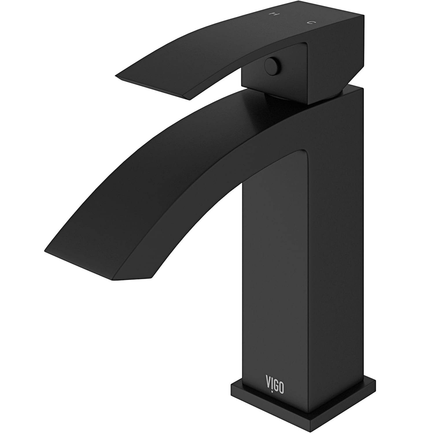 Satro Matte Black Single hole 1-handle WaterSense Waterfall Commercial/Residential Handle Bathroom Sink Faucet