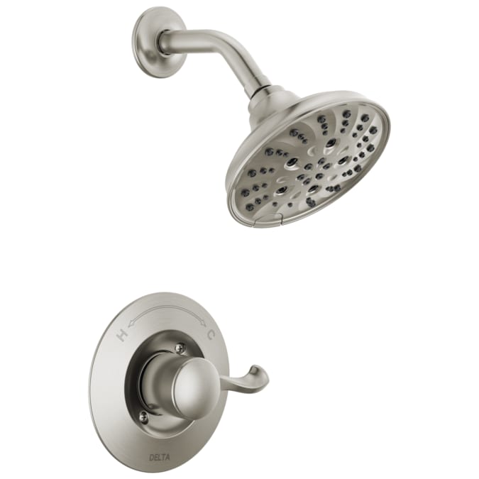 Delta Esato Spotshield Stainless 1-handle Multi-function Round Shower Faucet Valve Included
