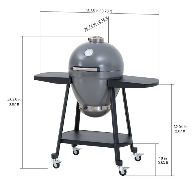 Sunjoy 246.21-Sq in Grey Portable Charcoal Grill - Image 10