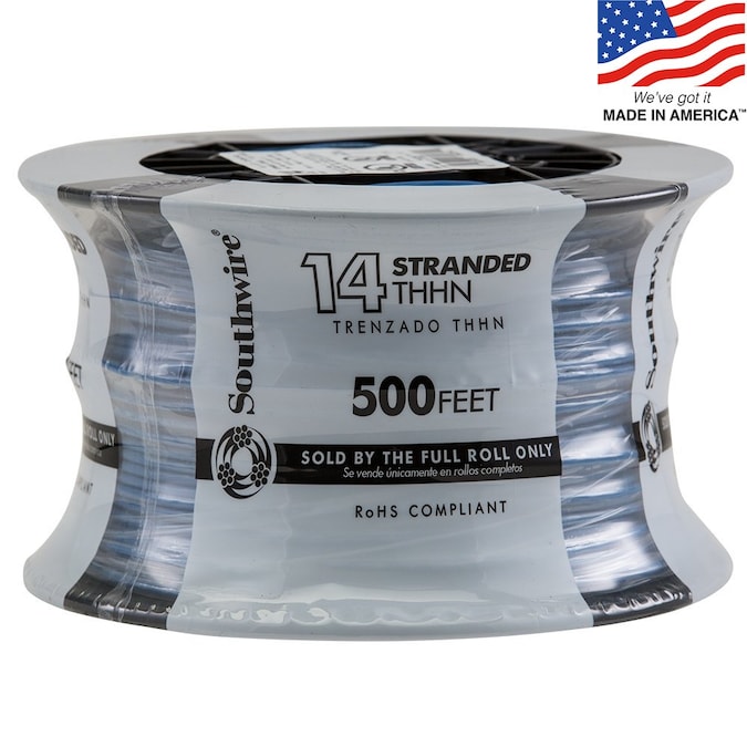 Southwire 500-ft 14-AWG Blue Stranded Copper Thhn Wire (By-the-roll)