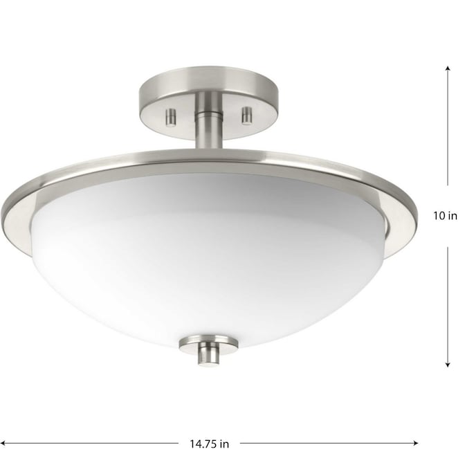 Progress Lighting Replay 2-Light Brushed Nickel Semi Flush Mount Light - Image 4