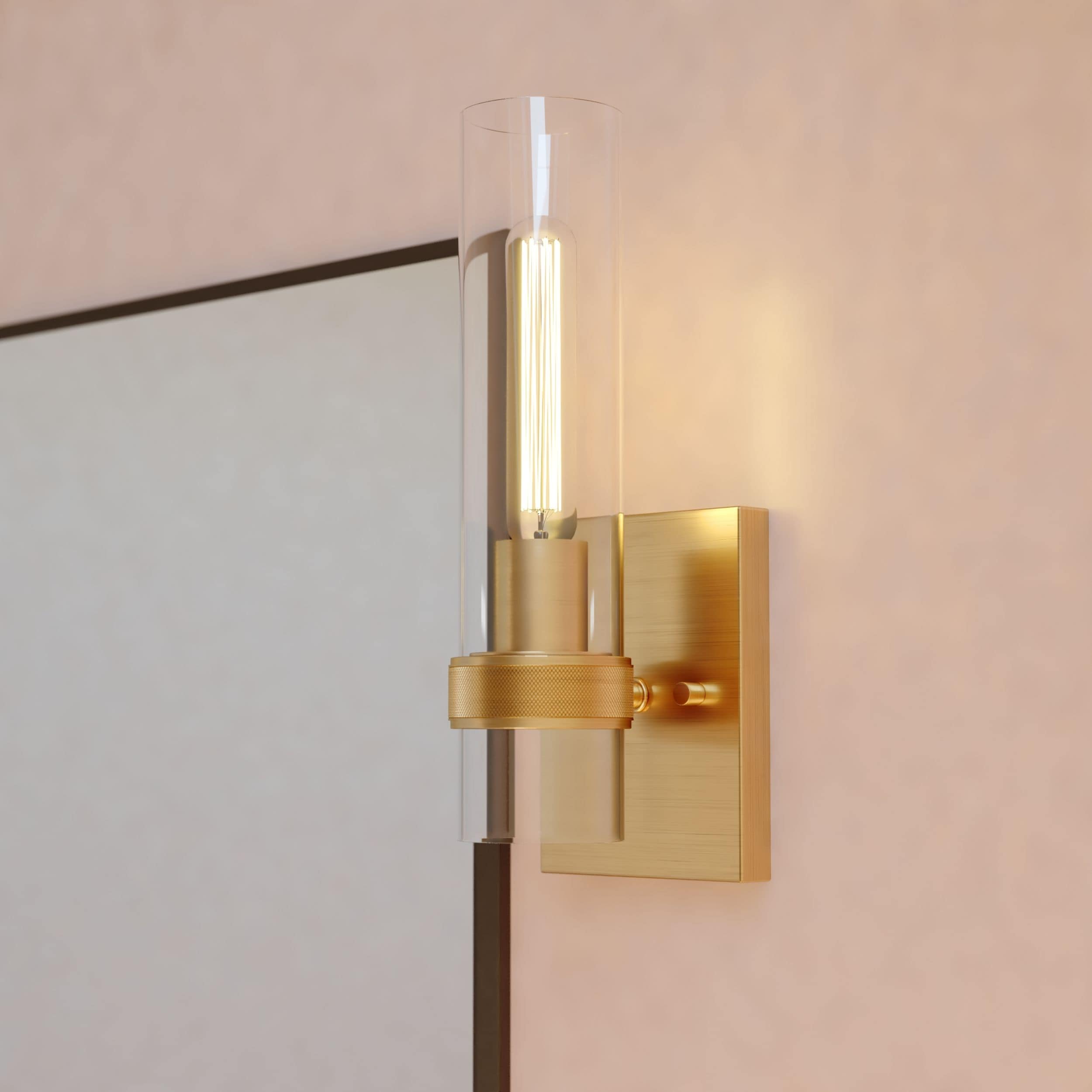 Bari 4.75-in W 1 -Light Satin Brass Wall Sconce