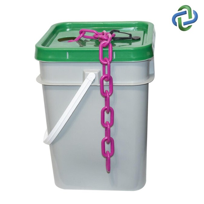 Mr. Chain 2 In. (#8, 51Mm) X 160 Ft. Magenta Plastic Barrier Chain In A Pail