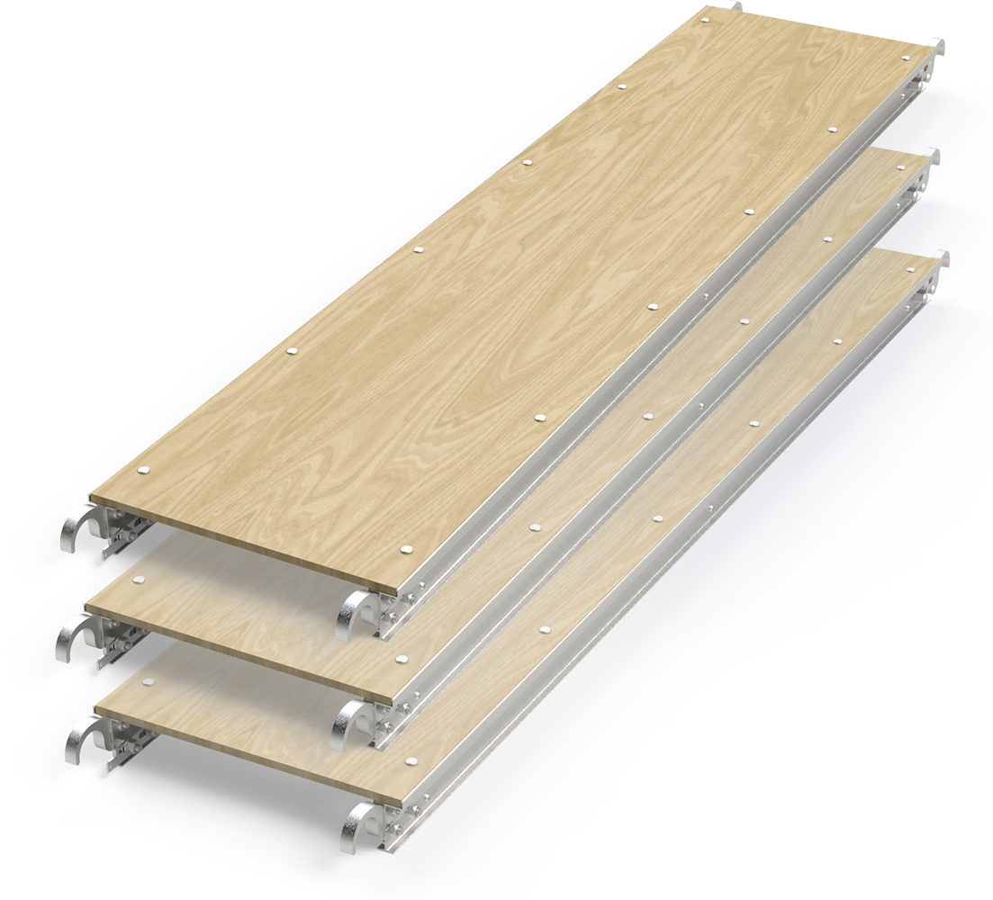 Aluminum/Wood 0.29-ft H x 1.583-ft W x 7-ft L 250-lb Capacity Scaffold Plank