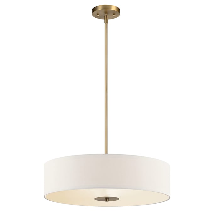 Kichler Drum 3-Light Classic Bronze Transitional Etched Glass Drum Medium Hanging Pendant Light