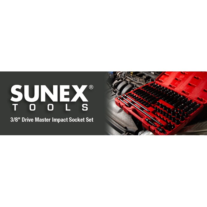 SUNEX TOOLS 80-Piece Standard (SAE) and Metric 3/8-in Drive Set 6-point Impact Socket Set - Image 6