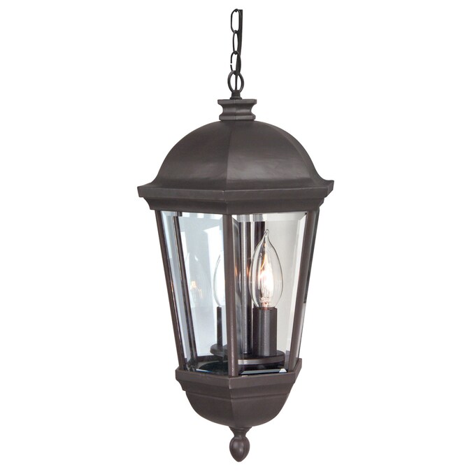 Craftmade Britannia 3-Light Oiled Bronze Outdoor Traditional Beveled Glass Lantern Large Outdoor Hanging Pendant Light