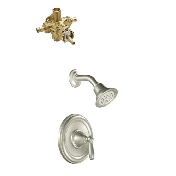 Moen Brantford Brushed Nickel 1-handle Single Function Round Shower Faucet Valve Included