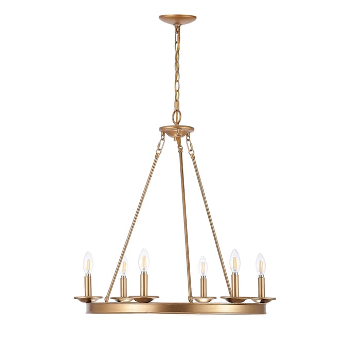 Safavieh Joris 6-Light Gold Rustic Led, Wet Rated Chandelier