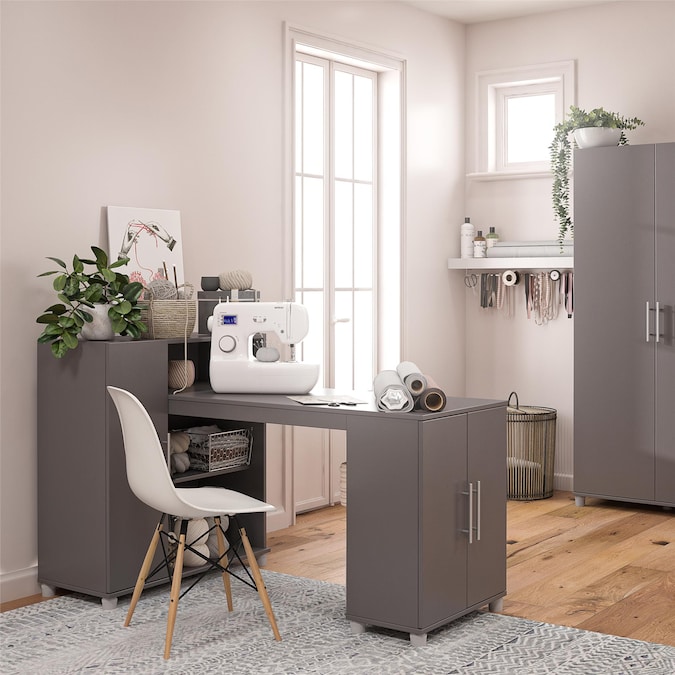 Ameriwood Home Camberly 59.61-in W x 38.25-in H x 35.43-in D Freestanding Composite Wood Garage Cabinet in Gray - Image 6