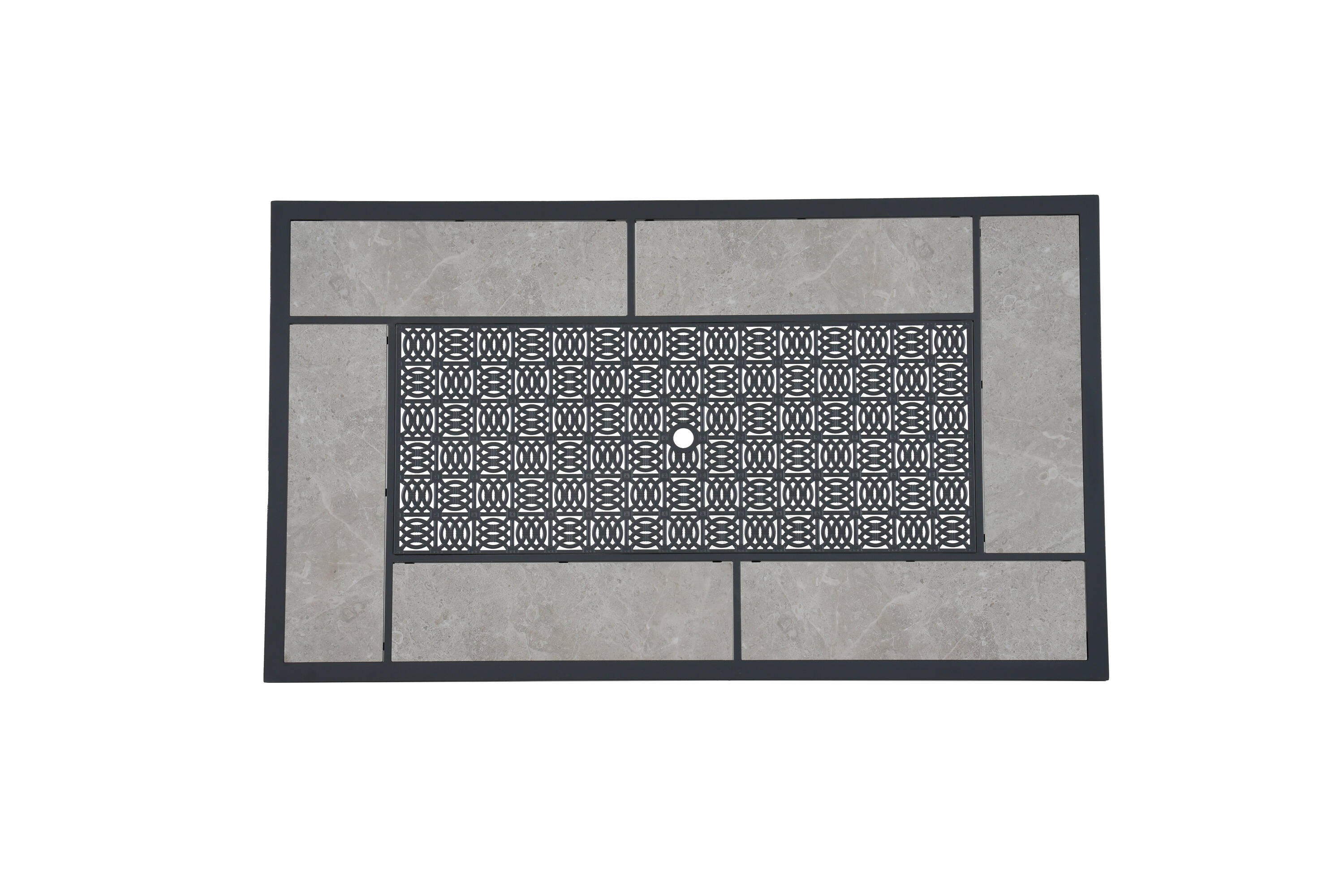 Thomas Lake Rectangle Outdoor Dining Table 39-in W x 67-in L with Umbrella Hole - Image 17