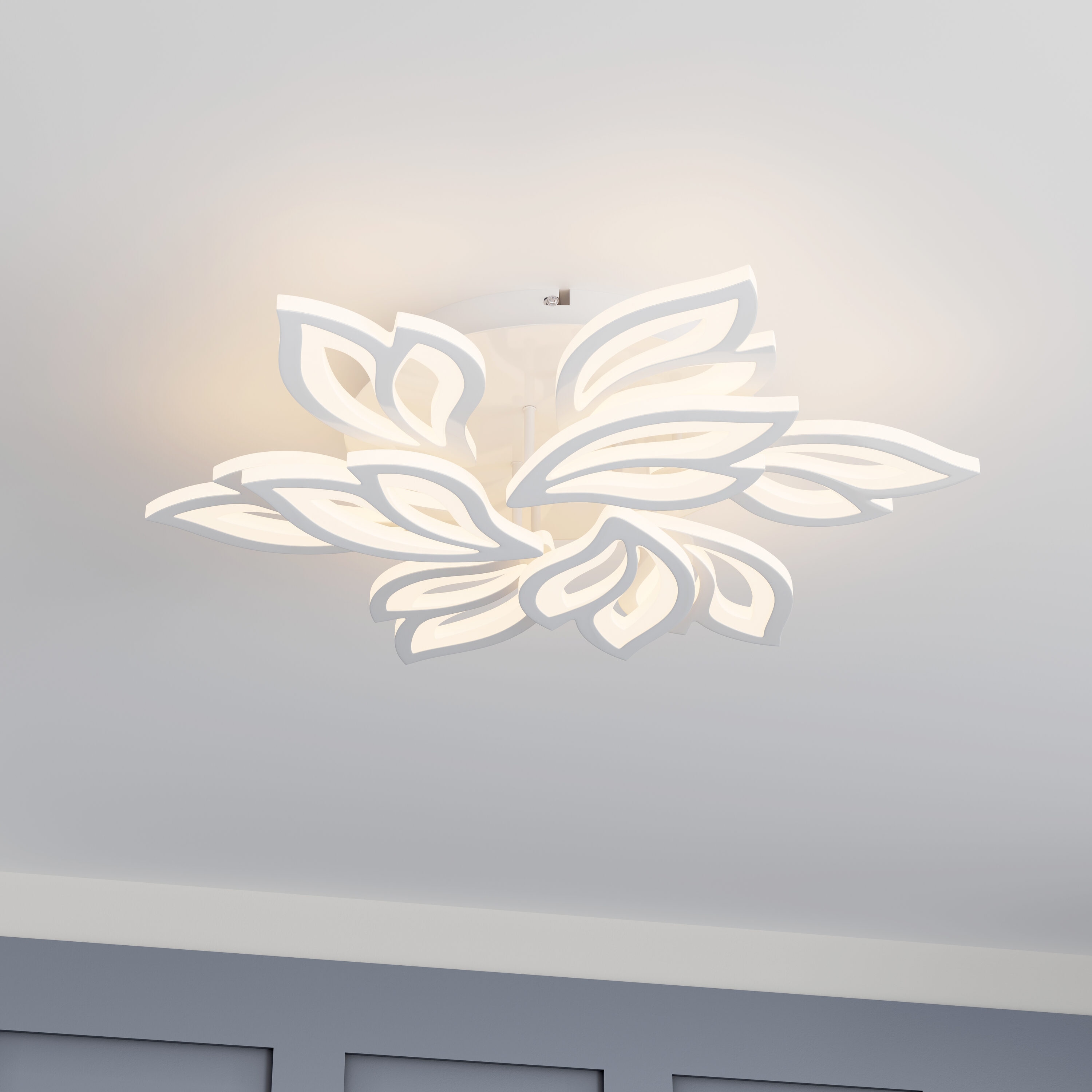1 -Light 29.72-in White Integrated LED Flush Mount Light