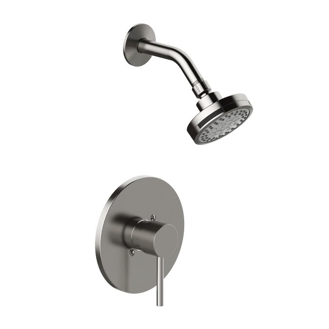 Design House Eastport II Satin Nickel 1-handle Multi-function Round Shower Faucet Valve Included