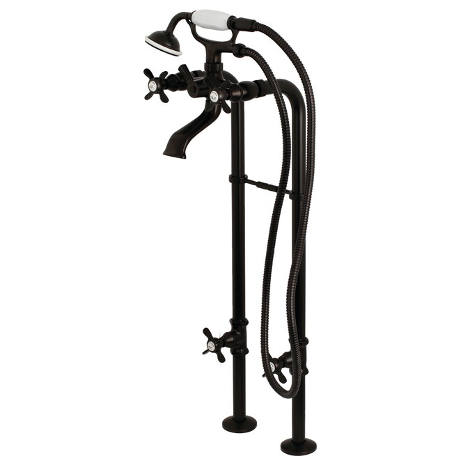 Kingston Brass Kingston Oil-Rubbed Bronze 3-handle Freestanding Low-arc Bathtub Faucet (Valve Included)