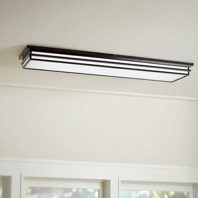 allen + roth Phoebe 1-Light 50.47-in Matte Black LED Flush Mount Light