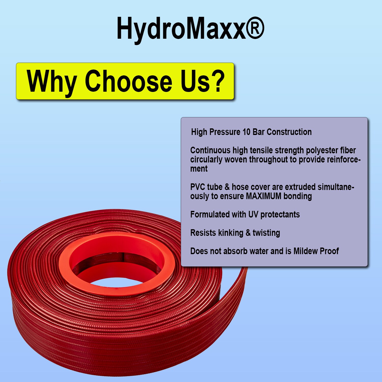 2-in ID x 100-ft PVC Red Flat discharge hose - Image 4