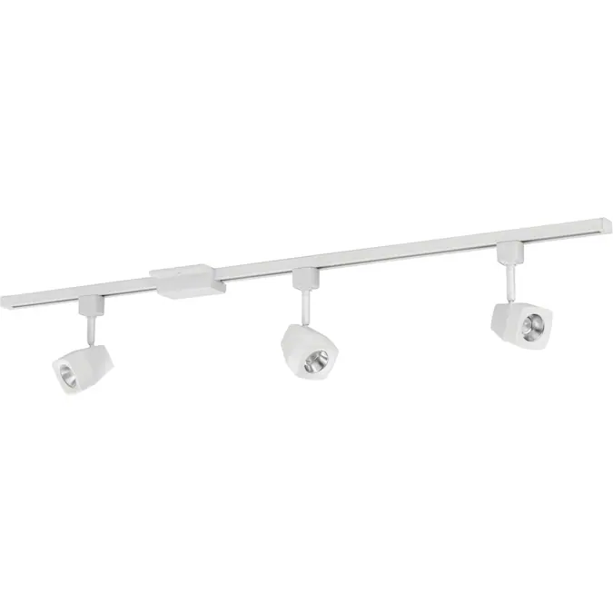 Lithonia Lighting LTIKSQ Series 3.125-in 3-Light Matte White dimmable LED Traditional Linear Track Lighting Kit with Square Pivoting Heads