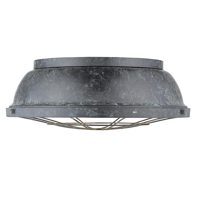 Golden Lighting Bartlett 3-Light Brushed Black Flush Mount Light