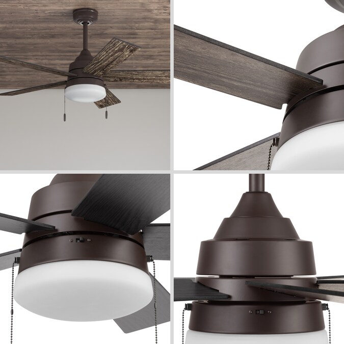 Harbor Breeze Kennerly 44-in Bronze with Gray Wash/Cocoa Blades LED Indoor/Outdoor Ceiling Fan with Light (5-Blade) - Image 6