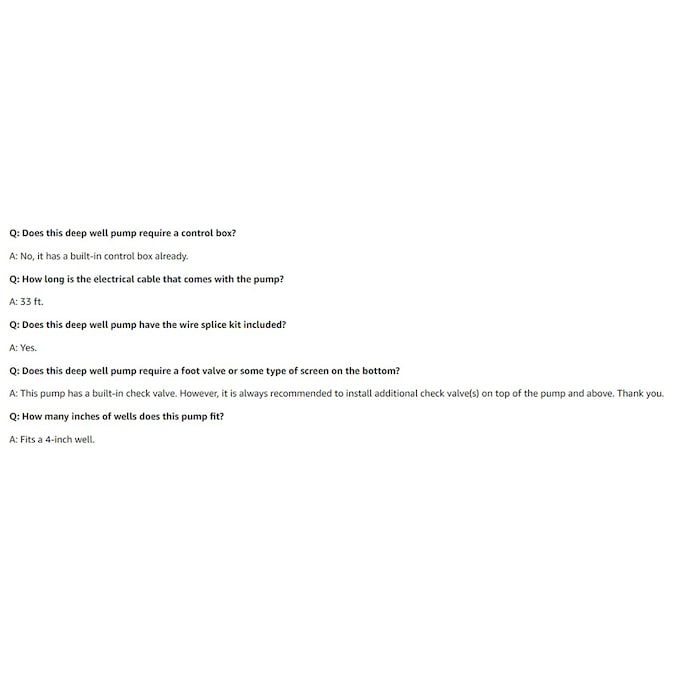 VEVOR 1/2-HP 115-Volt 28-GPM Stainless Steel Submersible Well Pump - Image 17