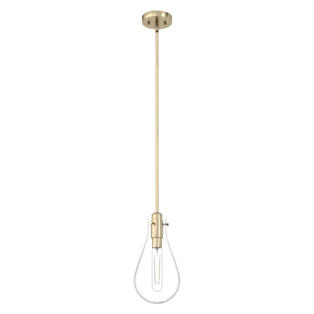 Lundin 1 -Light Palm Gold Modern/contemporary Clear glass Teardrop Mini Hanging Pendant light