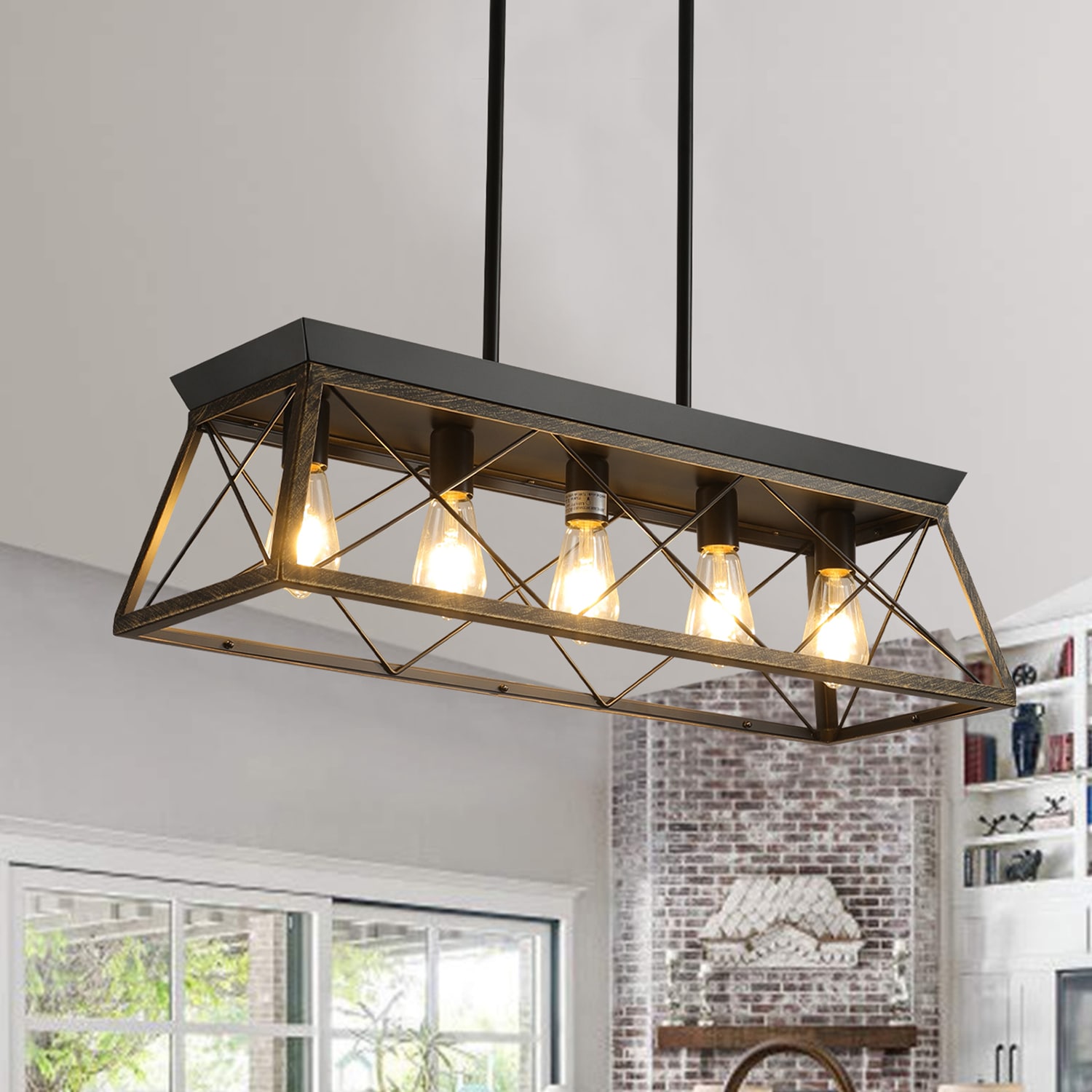 5-Light Farmhouse Metal Chandelier 5 -Light Black Farmhouse For Use in Bedrooms, Dining Rooms, Foyers, Kitchens, Living Rooms Chandelier