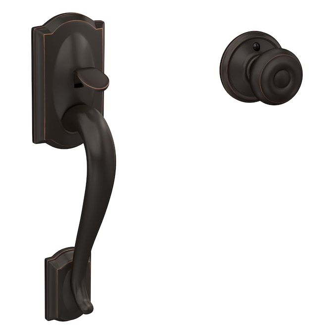Schlage Camelot-Georgian Aged Bronze Entry Door Handleset Knob