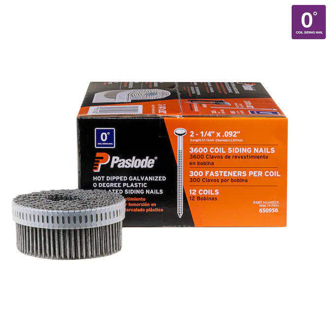 Paslode 2-1/4-in Hot-dipped Galvanized Ring Shank Collated Siding Nails (3600-Per Box)
