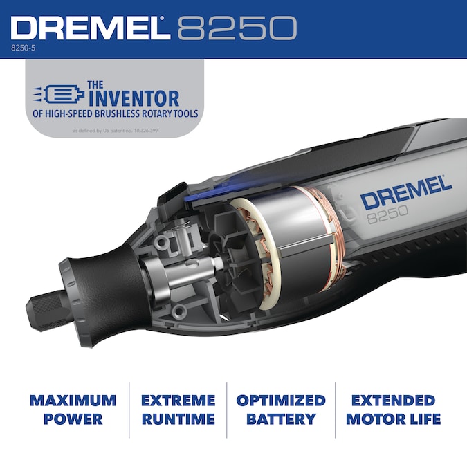 Dremel 8250 Brushless Variable Speed Cordless 12-volt 3-Amp Multipurpose Rotary Tool Kit - Image 4