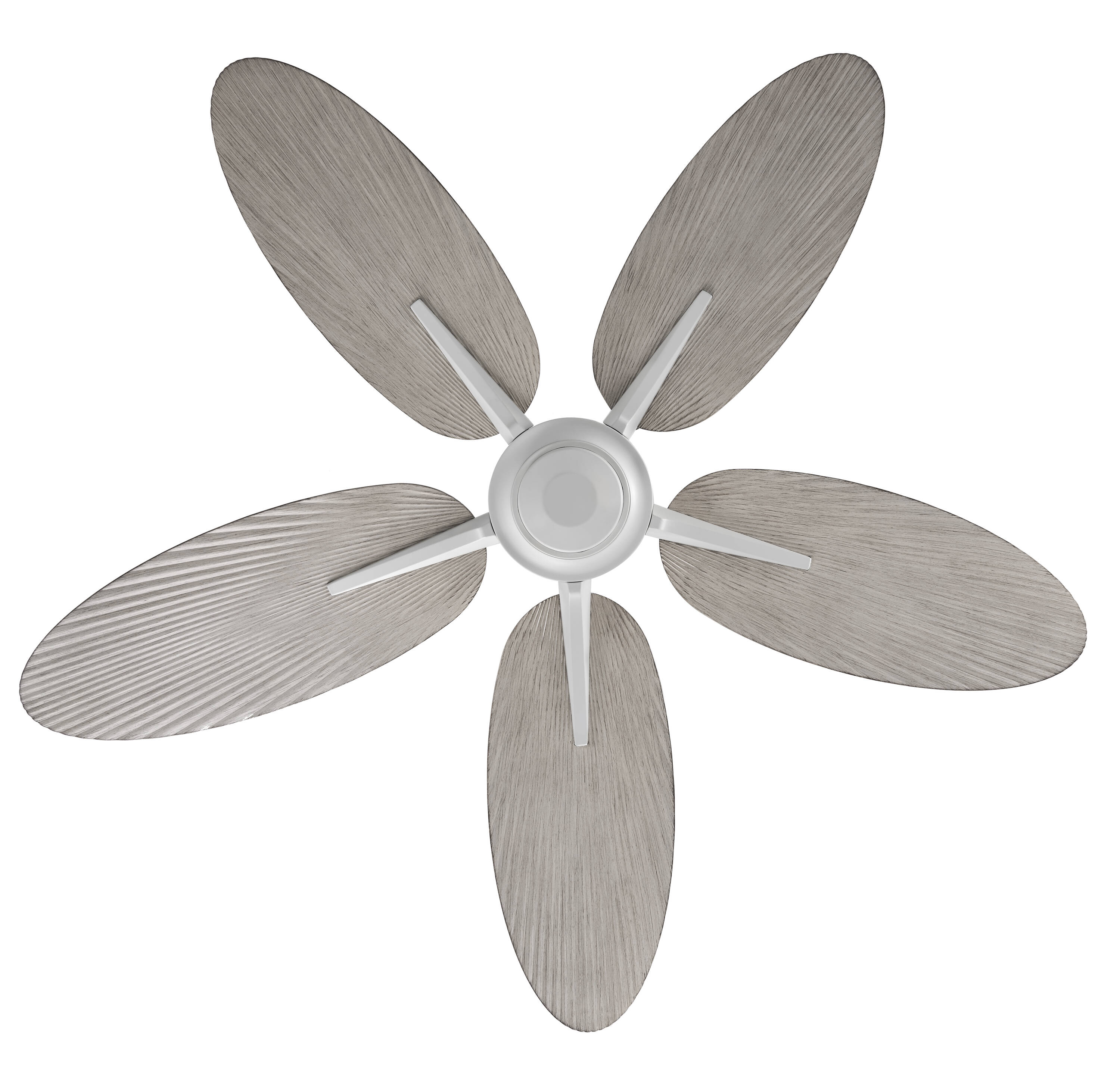 Tropic Palm 60-in Outdoor Matte White with White-Washed Oak Blades Ceiling Fan Without Light and Remote ( 5 -Blade ) - Image 7