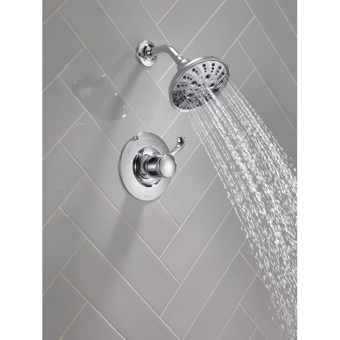Delta Esato Chrome 1-handle Multi-function Round Shower Faucet Valve Included - Image 3