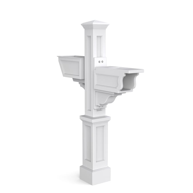 Mayne White Polymer 4 X 4 Mount Mailbox Post