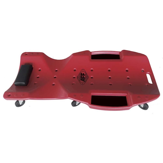 American Forge & Foundry Heavy Duty Red Mechanic Creeper with Oversized Trays, 440 lbs. Weight Capacity, 47-in x 23.6-in x 4.7