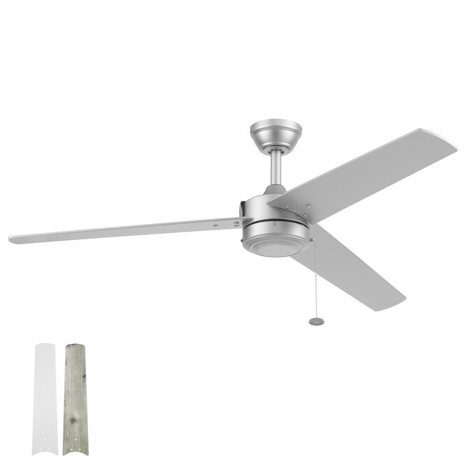 Prominence Home Tenant 52-in Pewter with Matte Silver Blades Indoor/Outdoor Ceiling Fan (3-Blade)
