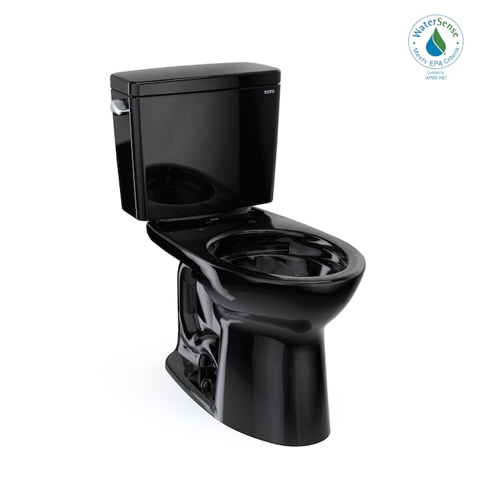 TOTO Drake Ebony Elongated Standard Height 2-piece Toilet 12-in Rough-In WaterSense 1.28-GPF