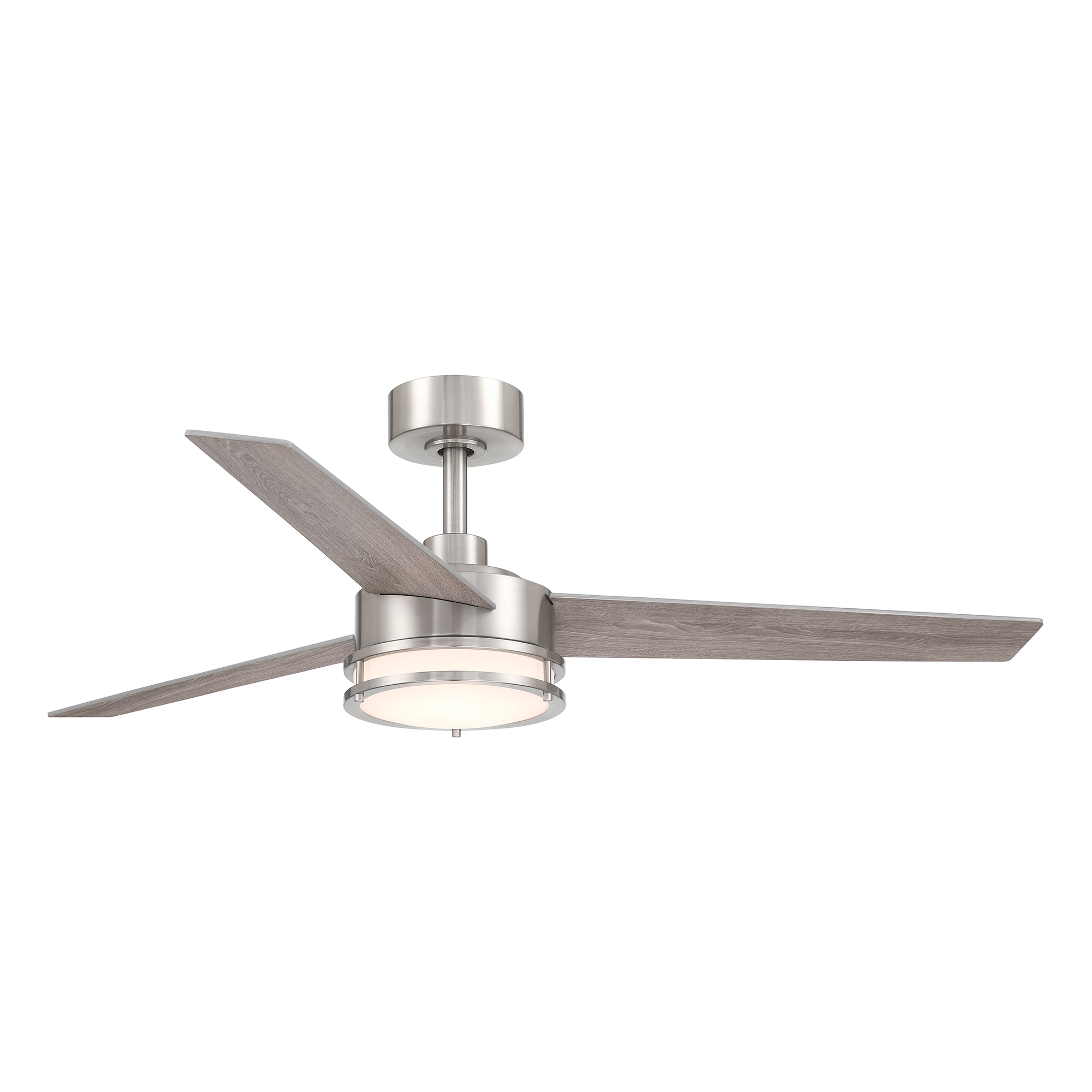 Cassini 52-in Color-Changing Integrated LED Outdoor Flush Mount Smart Brushed Nickel with Silver Blades Ceiling Fan With Light - Remote Included ( 3 -Blade ) - Image 2