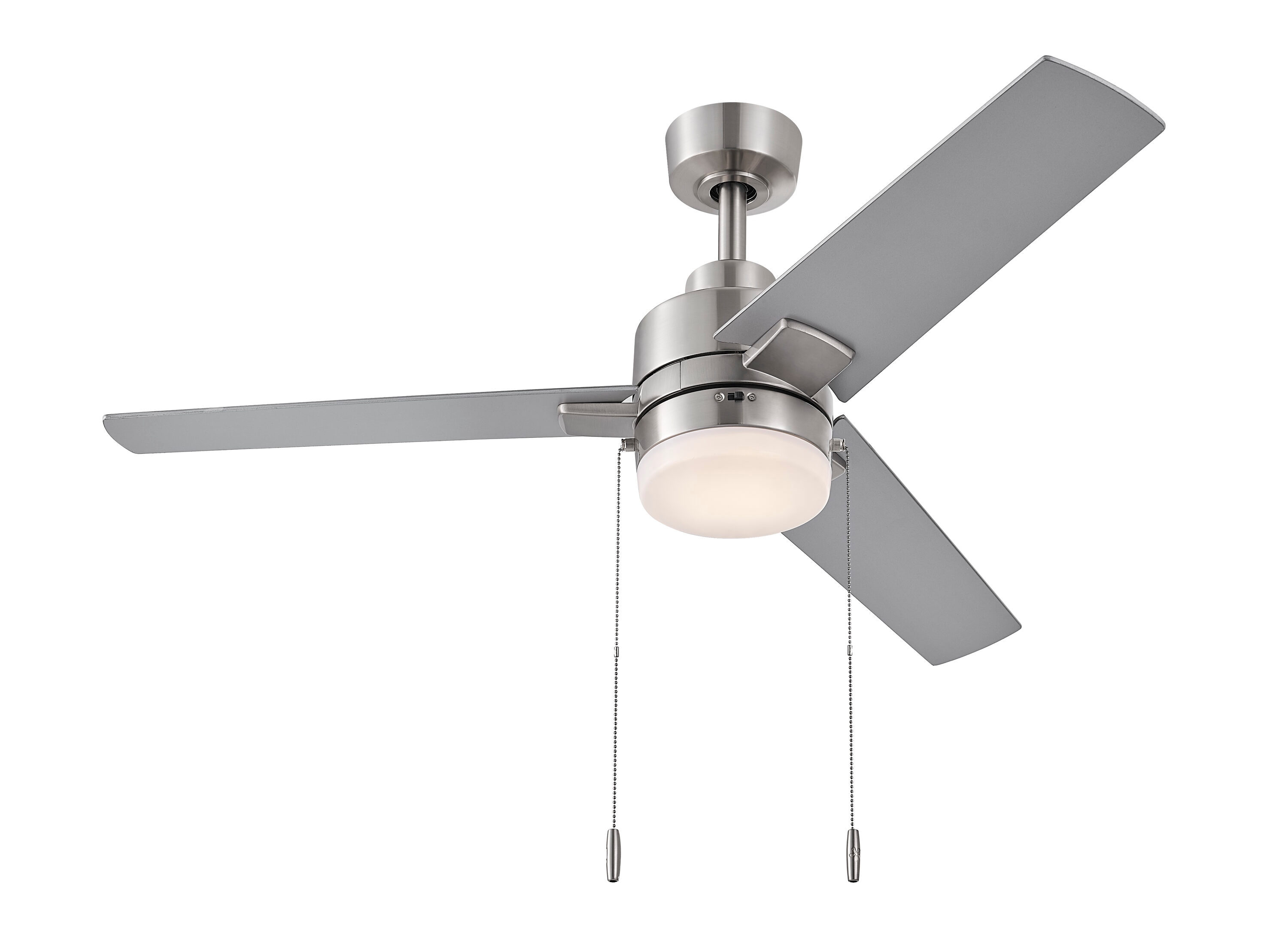 Brinson 44-in Integrated LED Brushed Nickel with Silver/Burnished Maple Blades Ceiling Fan With Light ( 3 -Blade ) - Image 5