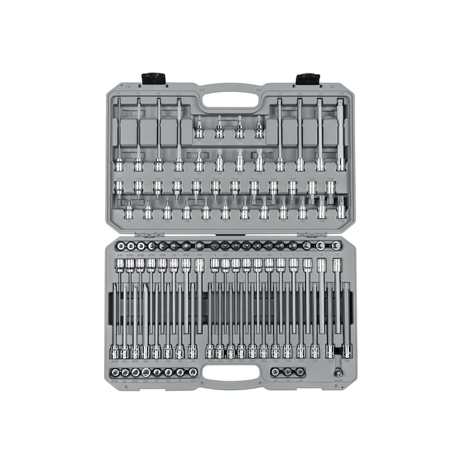 TEKTON 110-Piece 3/8-in Drive Set Hex/Phillips/Slotted/Square/Torx/Tr Torx Bit Driver Socket Set