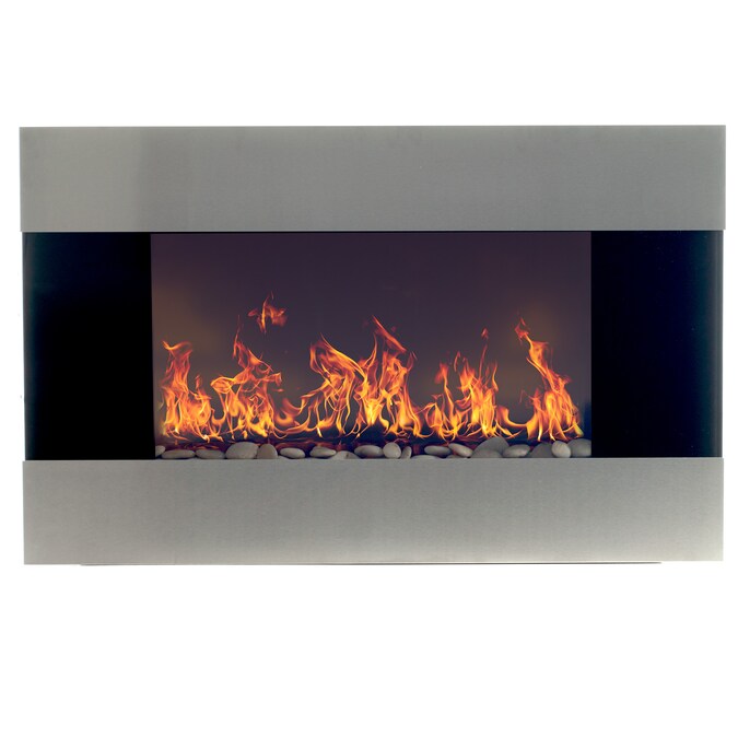 Hastings Home 36-in W Stainless Steel LED Flat Wall Electric Fireplace with Remote Control Included - Image 5