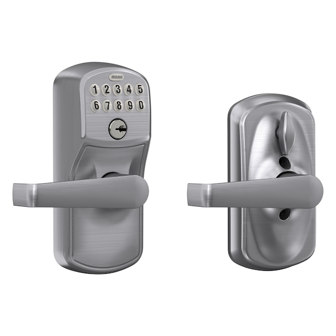 Schlage Plymouth Satin Chrome Electronic Handle with Keypad