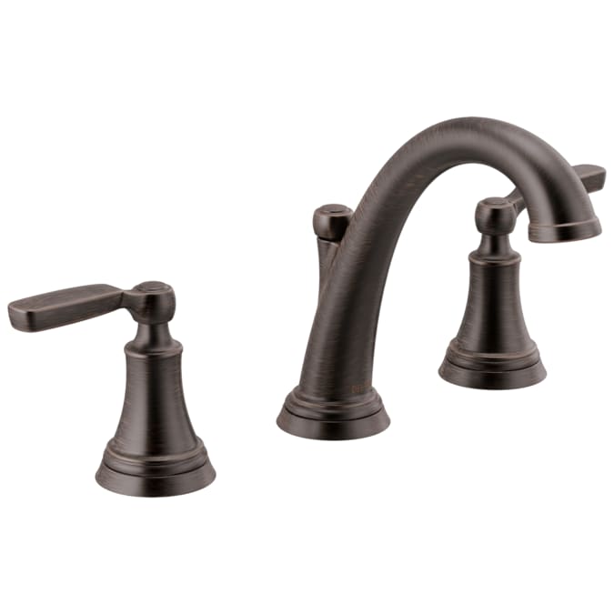 Delta Woodhurst Venetian Bronze Widespread 2-Handle WaterSense Bathroom Sink Faucet with Drain