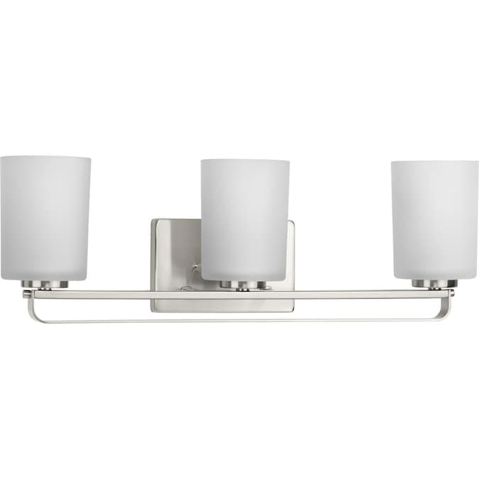Progress Lighting League 5.5-in 3-Light Brushed Nickel Farmhouse Vanity Light
