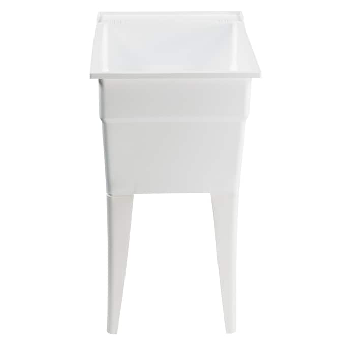 RuggedTub 18-in x 24.5-in 1-Basin White Freestanding Utility Tub - Image 3