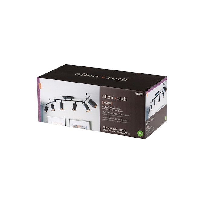 allen + roth Mason 57.25-in 6-Light Matte Black dimmable Gu10 Pin Base Traditional Track Bar - Image 7